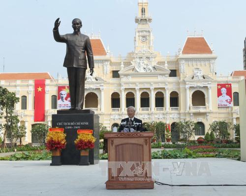 Tổng Bí thư Nguyễn Phú Trọng phát biểu tại Lễ khánh thành. Ảnh: TTXVN