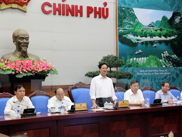 Thủ tướng Nguyễn Tấn Dũng phát biểu kết luận hội nghị. (Ảnh: TTXVN)