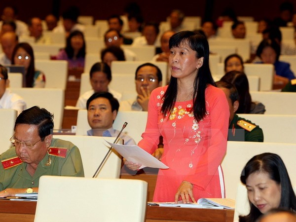 Đại biểu Quốc hội thành phố Cần Thơ Nguyễn Minh Phương phát biểu ý kiến. (Ảnh: TTXVN)