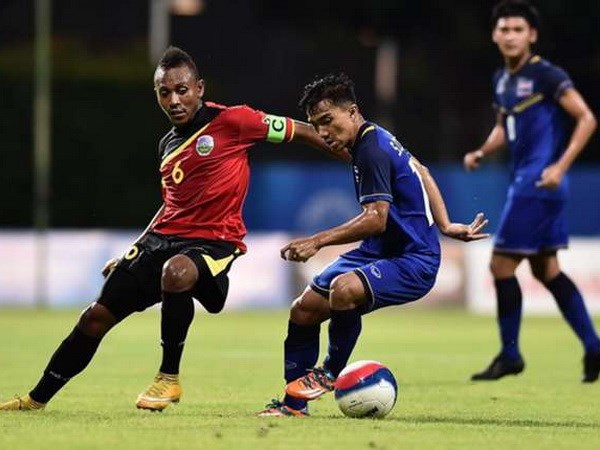 U23 Thái Lan (áo xanh) đã có 6 điểm sau hai lượt trận. (Ảnh: Goal)