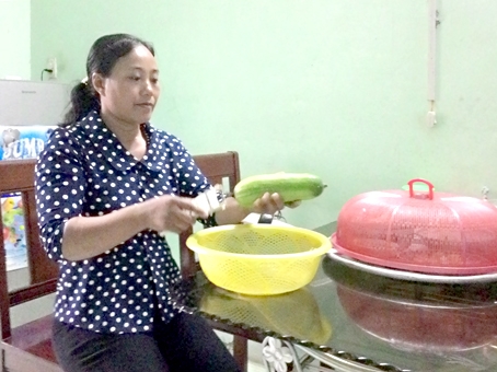 Bà Phan Thị Thanh vui vẻ với công việc thường ngày.