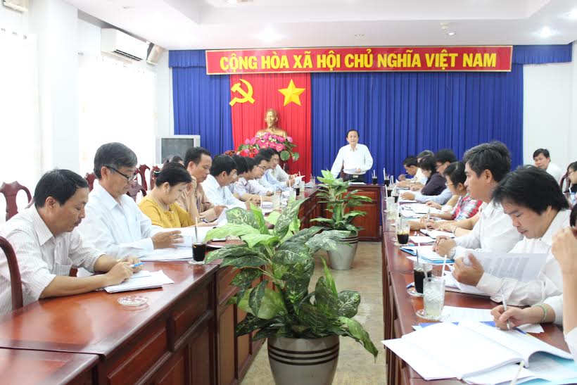 Phó bí thư Thường trực Thành ủy Biên Hòa Phan Văn Trước phát biểu tại buổi giám sát.