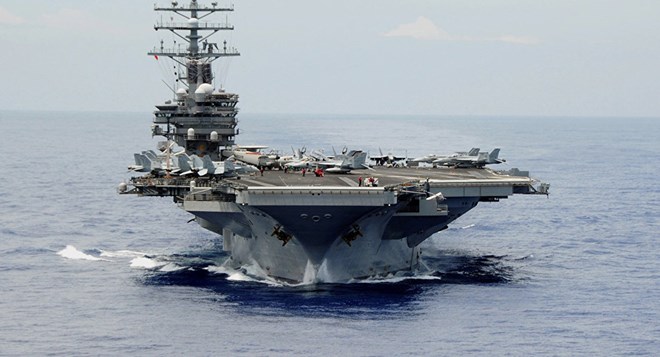 Tàu sân bay hạt nhân USS Reagan của Mỹ. (Nguồn: Hạm đội Thái Bình Dương Mỹ)