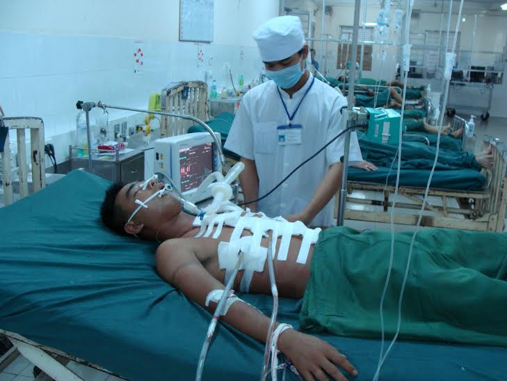 Bệnh nhân Nguyễn Ngọc Quân khi còn đang điều trị tại Bệnh viện đa khoa Thống Nhất
