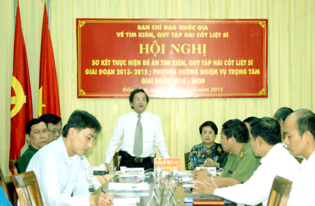 Phó chủ tịch UBND tỉnh Nguyễn Thành Trí, Trưởng ban Chỉ đạo 1237 tỉnh, phát biểu tại hội nghị trực tuyến. Ảnh: N.Sơn