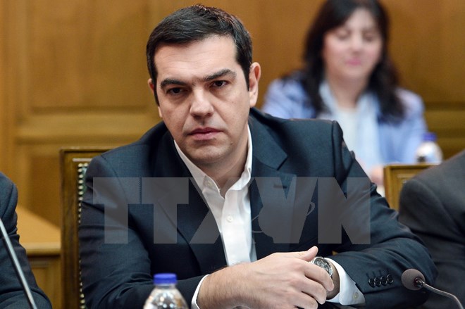 Thủ tướng Hy Lạp Alexis Tsipras tại một cuộc họp ở thủ đô Athens. (Nguồn: AFP/TTXVN)