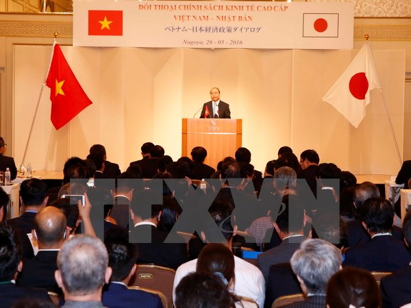 Thủ tướng Nguyễn Xuân Phúc dự Đối thoại chính sách kinh tế cao cấp Việt Nam-Nhật Bản. (Ảnh: Thống Nhất/TTXVN)