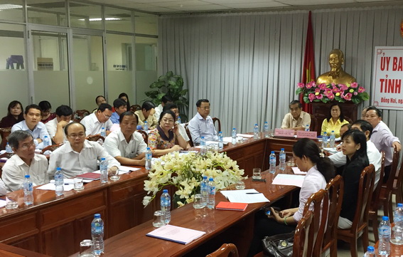 Các đại biểu tham dự hội nghị tại điểm cầu tỉnh Đồng Nai