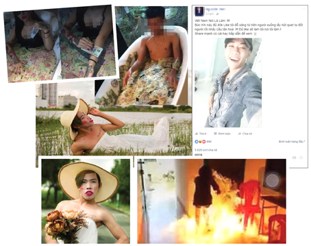 Hàng loạt hành động, lời nói được xem là quái dị của người trẻ Việt được đăng tải trên các trang mạng xã hội trong thời gian qua. Nguồn: internet