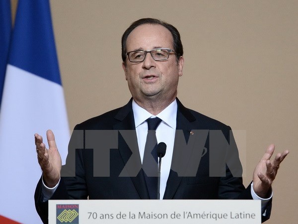 Tổng thống Pháp Francois Hollande tại thủ đô Paris ngày 18/10. (Ảnh: AFP/TTXVN)