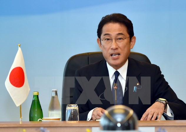 Ngoại trưởng Nhật Bản Fumio Kishida phát biểu tại một sự kiện ở Tokyo ngày 24/8. (Nguồn: AFP/TTXVN)