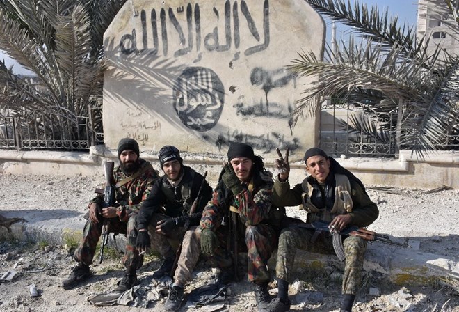 Các binh sĩ trung thành với chính phủ Syria (Nguồn: AFP)