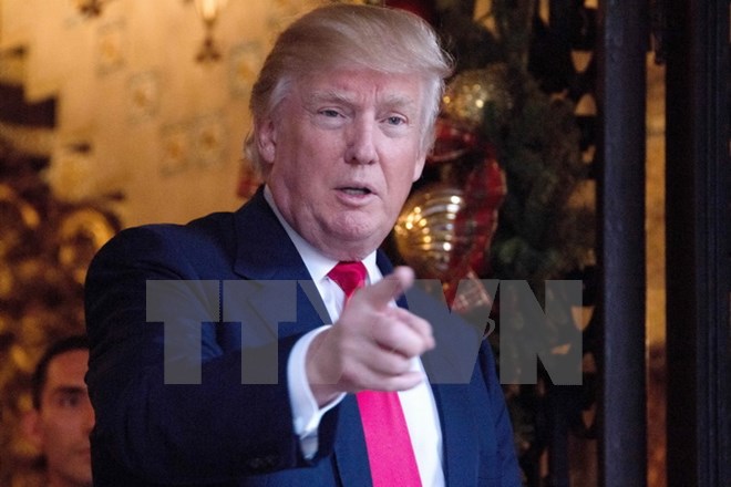 Tổng thống đắc cử Mỹ Donald Trump tại một sự kiện ở Palm Beach, bang Florida ngày 21/12. (Nguồn: AFP/TTXVN)