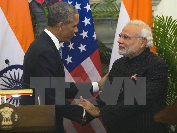 Thủ tướng Ấn Độ Narendra Modi (phải) và Tổng thống Mỹ Barack Obama. (Nguồn: AFP/TTXVN)