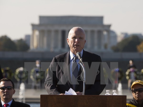 Thượng nghị sỹ John McCain trong một sự kiện ở Washington. (Nguồn: AP/TTXVN)
