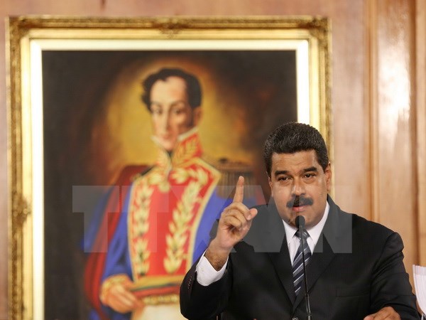 Tổng thống Venezuela Nicolas Maduro phát biểu tại một sự kiện ở Caracas. (Nguồn: EPA/TTXVN)