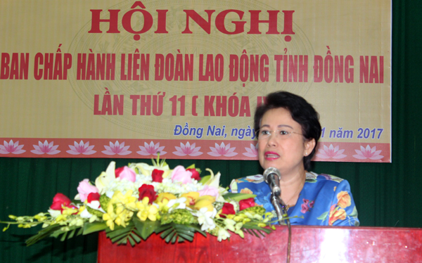 Phó bí thư Tỉnh ủy Phan Thị Mỹ Thanh phát biểu chỉ đạo tại hội nghị.