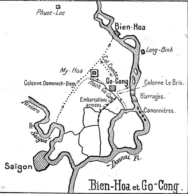 Trận Biên Hòa hay Pháp đánh chiếm Biên Hòa[1] là một phần của cuộc chiến tranh Pháp-Việt 1858-1884 xảy ra từ ngày 14 tháng 12 năm 1861 và kết thúc vào ngày 7 tháng Giêng năm 1862. (Ảnh: Intrnet)
