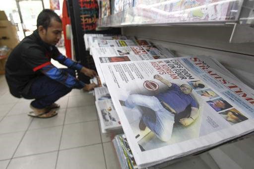 Tin tức về cái chết của ông Kim Jong-nam xuất hiện tràn ngập trên báo chí Malaysia. (Nguồn: AP)