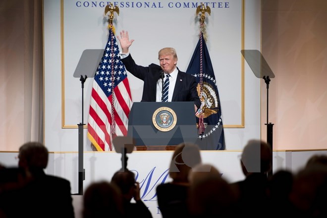 Tổng thống Mỹ Donald Trump phát biểu trong cuộc họp tại Washington, DC ngày 21/3. (Nguồn: AFP/TTXVN)