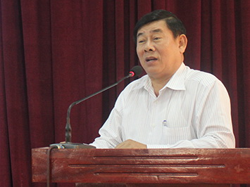 Phó giám đốc Sở Y tế Huỳnh Cao Hải phát biểu tại hội nghị tập huấn.