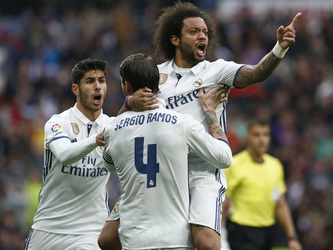 Marcelo giúp Real thắng nghẹt thở. (Nguồn: Getty Images)