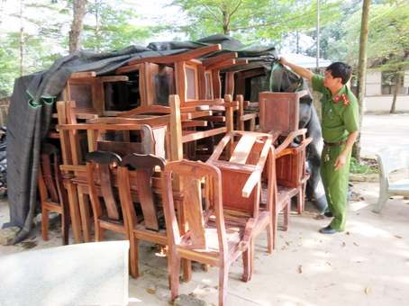 Tang vật vụ trộm được Công an huyện Trảng Bom thu hồi.