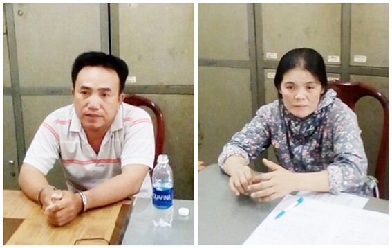 Vợ chồng Lê Văn Tế và Lâm Thị Liên đã đến cơ quan công an đầu thú sau 5 năm bỏ trốn.