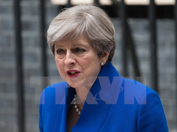 Thủ tướng Anh Theresa May tại Nhà số 10 phố Downing. (Nguồn: THX/TTXVN)