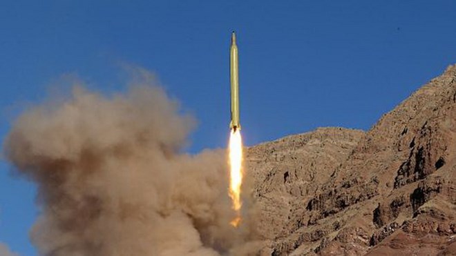 Một vụ phóng tên lửa của Iran. (Nguồn: Reuters)