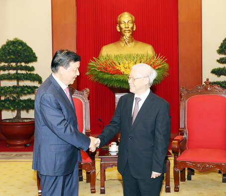 Tổng Bí thư Nguyễn Phú Trọng tiếp đồng chí Lưu Vân Sơn, Ủy viên Thường vụ Bộ Chính trị, Bí thư Ban Bí thư Trung ương Đảng, dẫn đầu Đoàn đại biểu Đảng Cộng sản Trung Quốc sang thăm và làm việc tại Việt Nam.