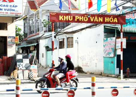 Một bảng khu phố văn hóa còn khá mới, có nội dung rõ ràng của KP.2, phường Tân Hiệp, TP.Biên Hòa.