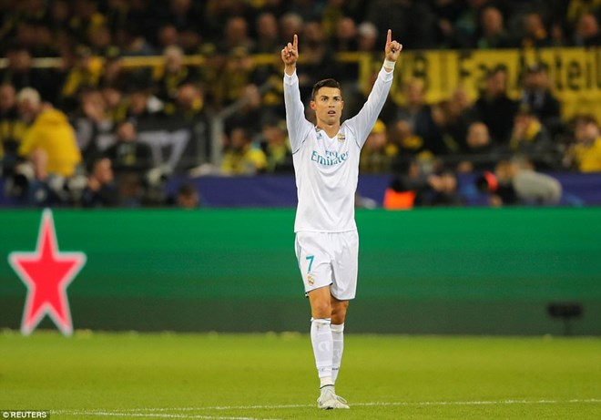 Ronaldo tiếp tục "dội bom" ở Champions League. (Nguồn: Reuters)
