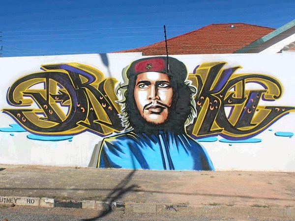 Một bức tranh tường về Người anh hùng Ernesto Che Guevara. (Nguồn: timeslive.co.za)