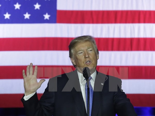 Tổng thống Mỹ Donald Trump phát biểu tại một sự kiện ở Indianapolis, bang Indiana. (Nguồn: AFP/TTXVN)