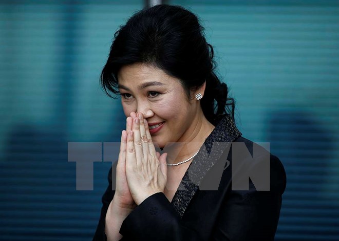 Bà Yingluck Shinawatra tới tòa án ở Bangkok, Thái Lan ngày 1/8. (Nguồn: EPA/TTXVN)