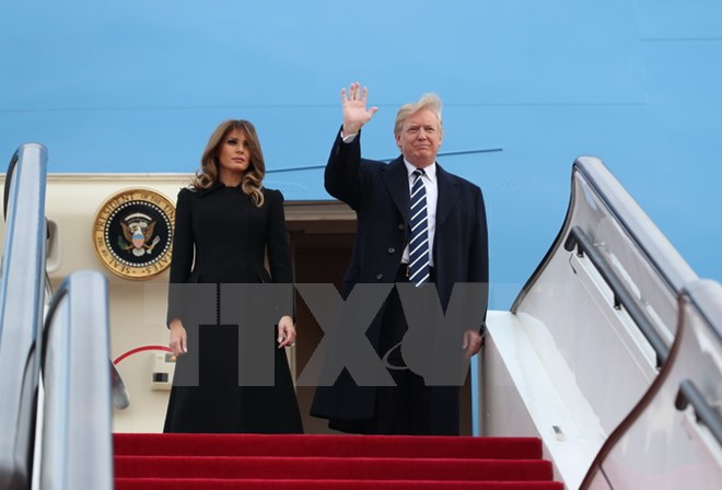 Tổng thống Mỹ Donald Trump và phu nhân. (Ảnh: THX/TTXVN)