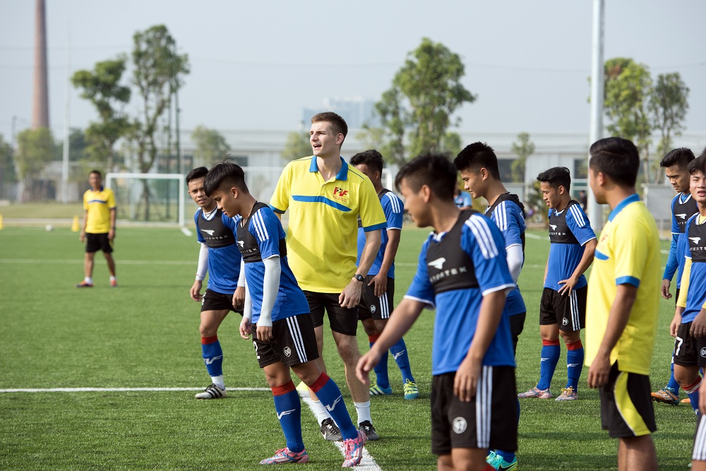 Một góc sân tập Trung tâm đào tạo bóng đá trẻ PVF tại tỉnh Hưng Yên.