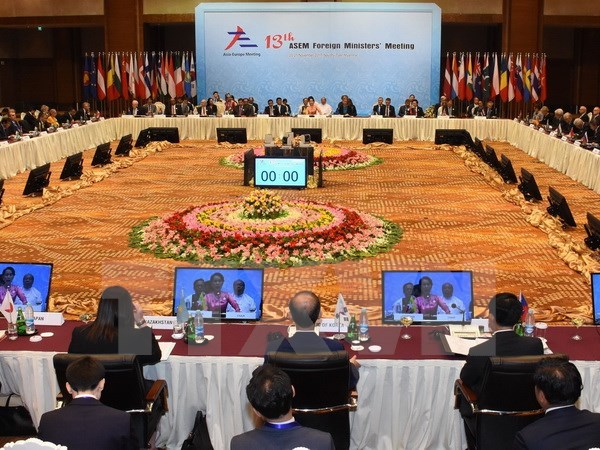 Khai mạc Hội nghị Bộ trưởng Ngoại giao ASEM lần thứ 13 tại Myanmar. (Ảnh: Sơn Nam/TTXVN)