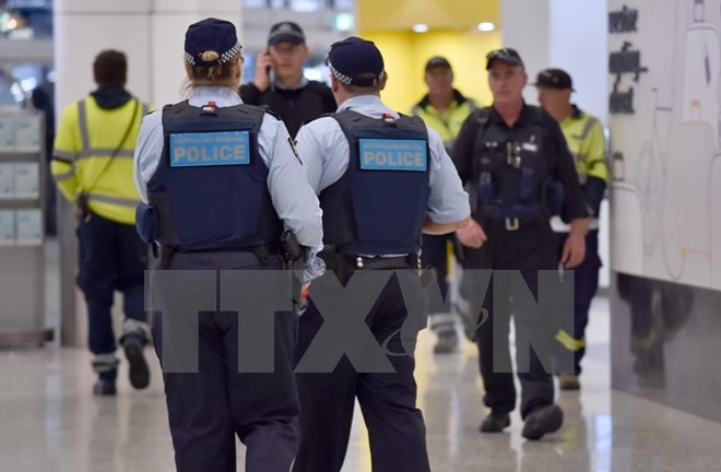 Cảnh sát Australia tuần tra tại sân bay Sydney. (Nguồn: AFP/TTXVN)