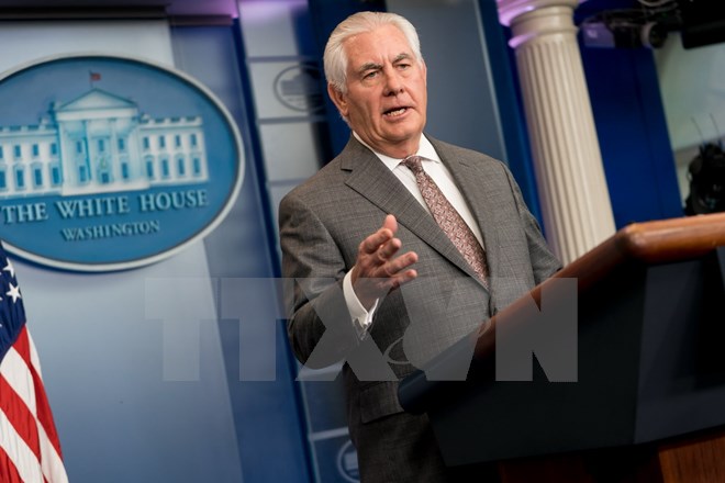 Ngoại trưởng Mỹ Rex Tillerson. (Nguồn: THX/TTXVN)