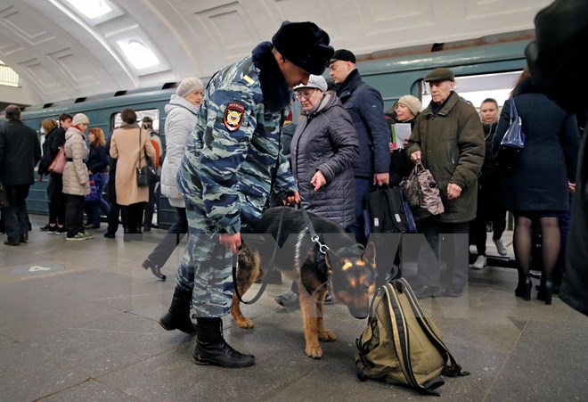 Cảnh sát Nga thắt chặt an ninh. EPA/TTXVN