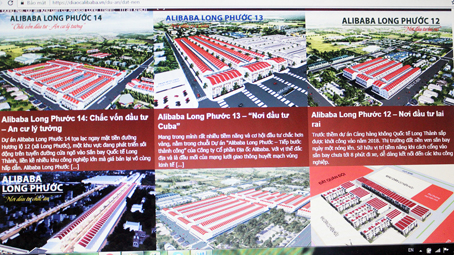 Khu đất ở xã Long Phước (huyện Long Thành) do Công ty cổ phần địa ốc Alibaba tự “vẽ” ra dự án bán cho nhiều nhà đầu tư.
