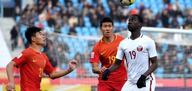 U23 Trung Quốc (áo đỏ) bị loại ngay trên sân nhà. (Nguồn: AFC)