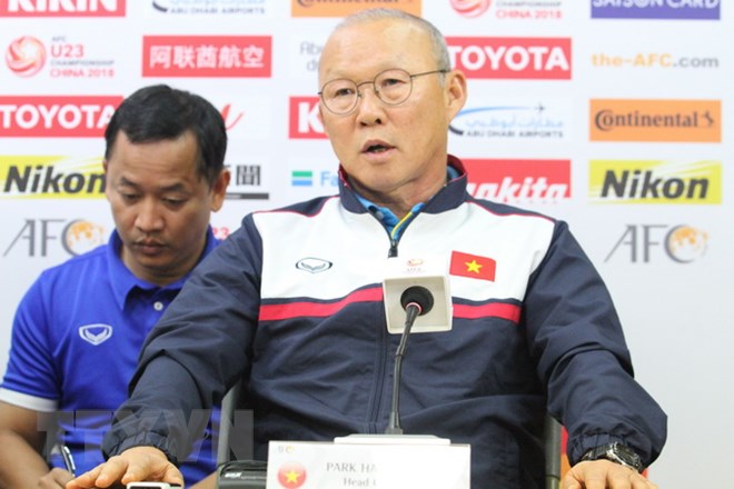 Huấn luyện viên U23 Việt Nam Park Hang-seo. (Ảnh: Hoàng Linh/TTXVN)