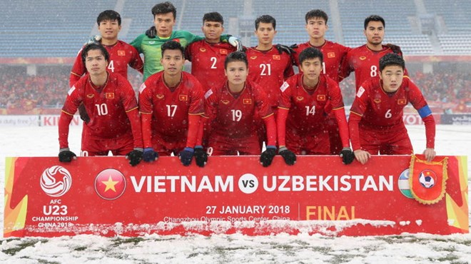 Phần lớn đội hình U23 Việt Nam của ông Park Hang-seo đang đá chính tại V-League. Ảnh: AFC