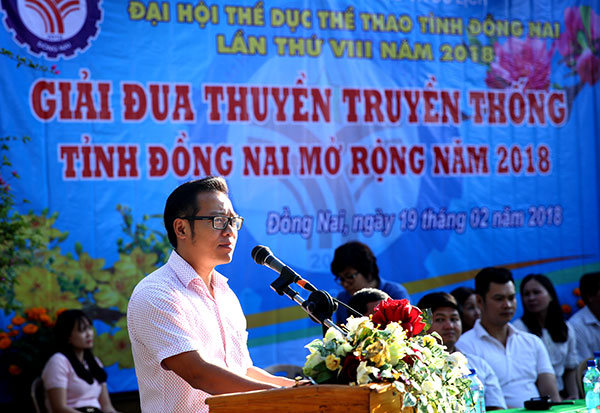 Phó giám đốc Sở Văn hóa, thể thao - du lịch Nguyễn Xuân Thanh phát biểu khai mạc giải