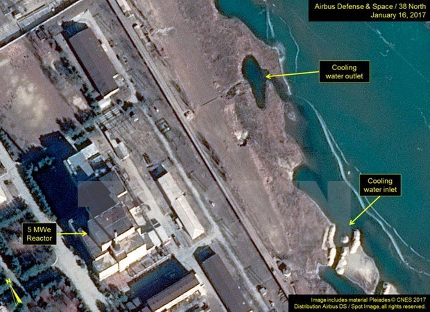 Cận cảnh lò phản ứng hạt nhân số 5 của Triều Tiên tại cơ sở Yongbyon ngày 16/1/2017. (Nguồn: 38 North)