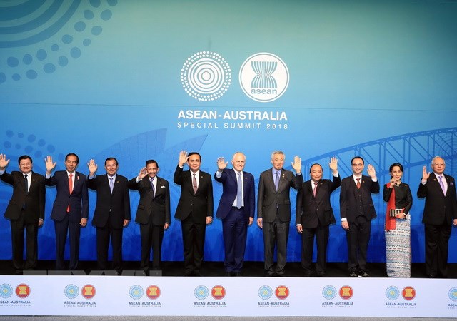 Thủ tướng Nguyễn Xuân Phúc dự Hội nghị Cấp cao đặc biệt ASEAN-Australia. (Ảnh: Thống Nhất/TTXVN)