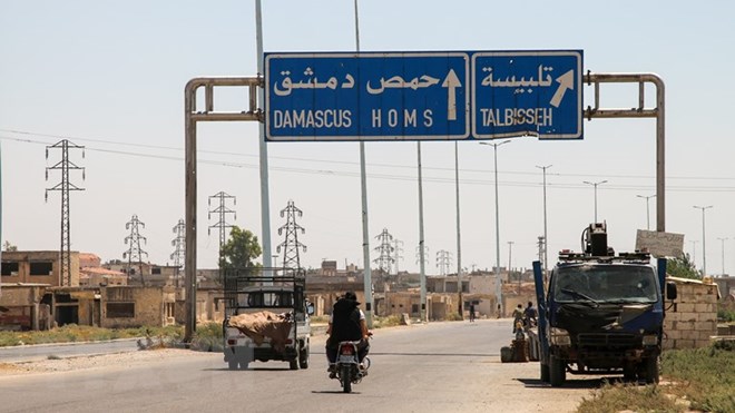 Tuyến đường giữa thủ đô Damascus và trung tâm thành phố Homs. (Nguồn: AFP/TTXVN)